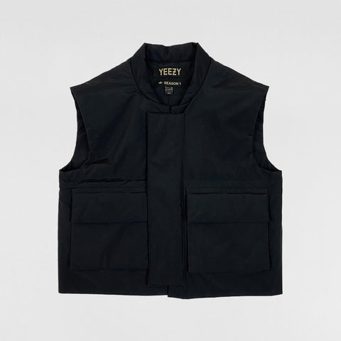 YZY SZN 1 Nylon Oversized Padded Vest In Black