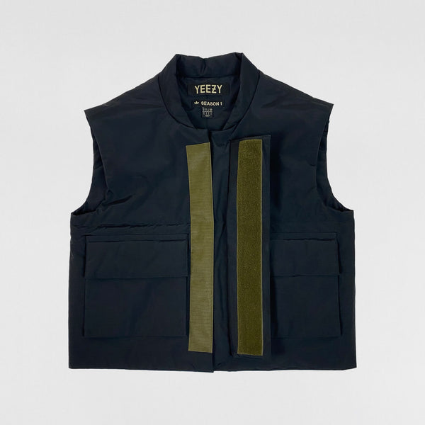 YZY SZN 1 Nylon Oversized Padded Vest In Black