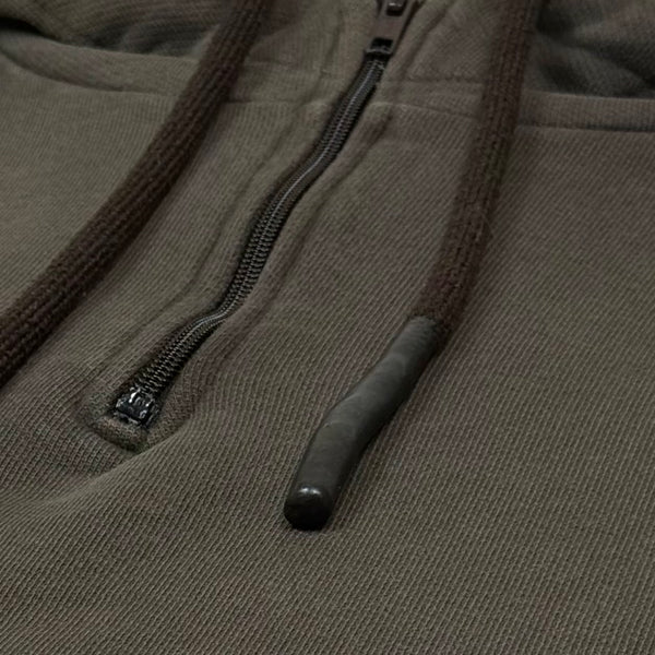 YZY SZN 1 Half Zip Boxy Hoodie In Caviar