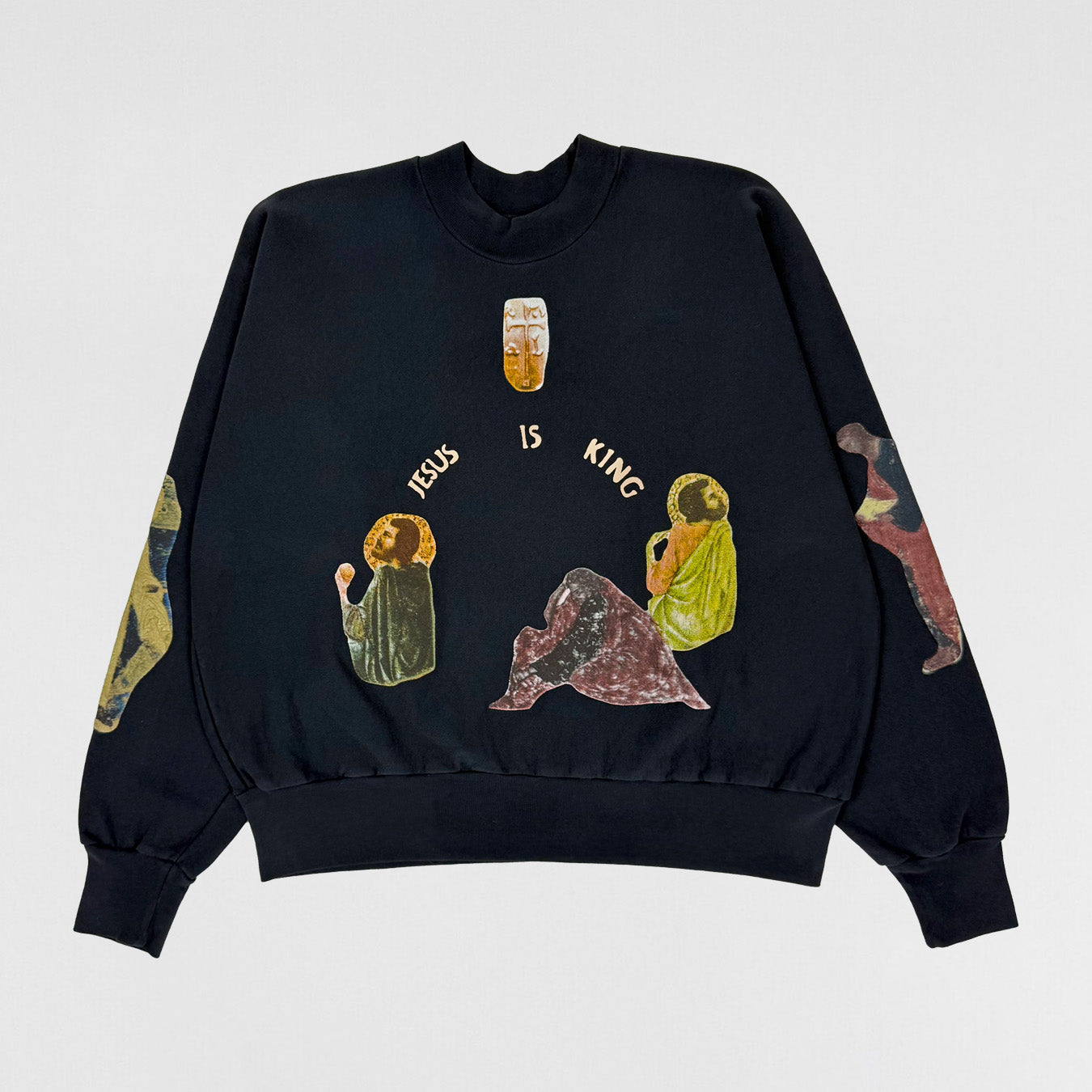 JIK 2019 Portrait Crewneck Sweater In Navy