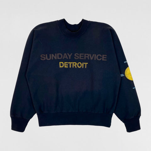 JIK 2019 Detroit Sunday Service Crewneck In Dark Navy