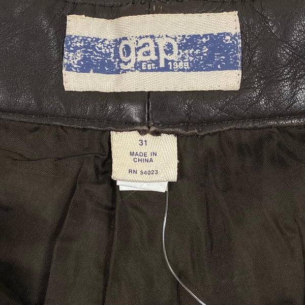 Vintage GAP Bootcut Leather Pants In Brown