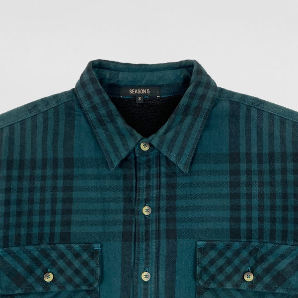 YZY SZN 5 Sherpa Lined Flannel In Teal