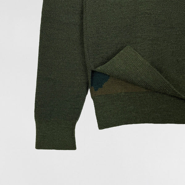 APC 2014 Reversible Knit Sweater In Khaki/Camo