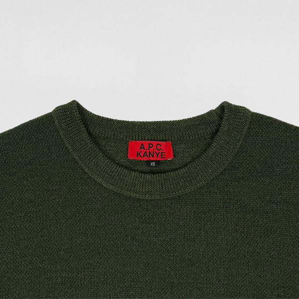 APC 2014 Reversible Knit Sweater In Khaki/Camo