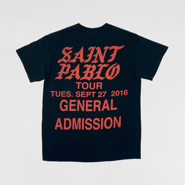 TLOP 2016 Saint Pablo Tour 'General Admission' Tee In Black