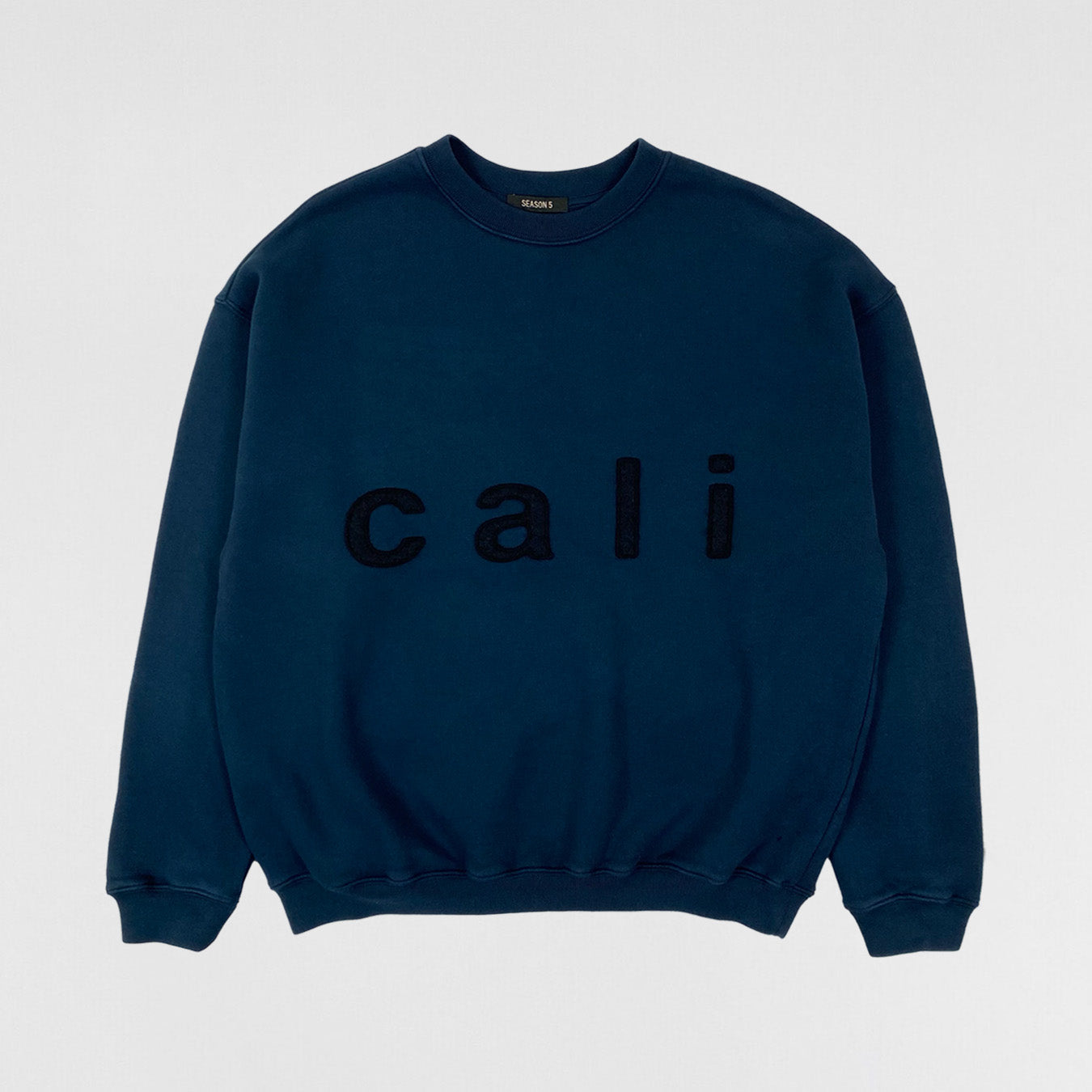 YZY SZN 5 Felt Appliqué Cali Crewneck In Luna