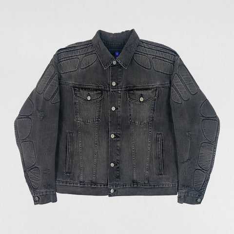 YGEBB 2022 Padded Denim USA Jacket In Washed Grey