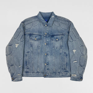 YGEBB 2022 Padded Denim Jacket In Washed Indigo