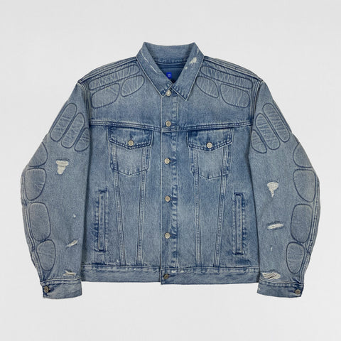 YGEBB 2022 Padded Denim Jacket In Washed Indigo