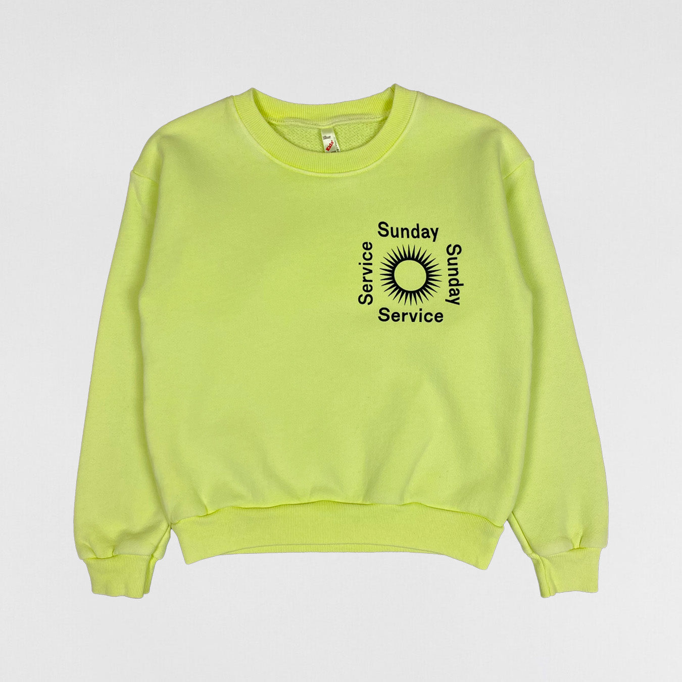 JIK 2019 Unreleased Kid's Sunday Service Crewneck In Frozen Yellow