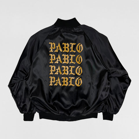 TLOP 2016 Saint Pablo Bomber Jacket In Satin Black