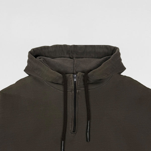 YZY SZN 1 Half Zip Boxy Hoodie In Caviar
