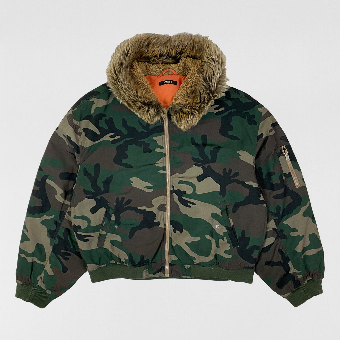 YZY SZN 5 Camouflage Hooded Bomber Jacket