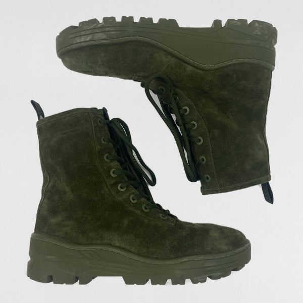 YZY SZN 6 Suede Combat Boots In Military
