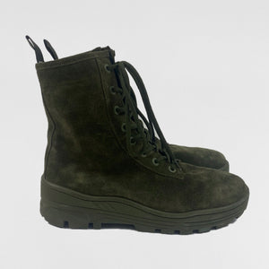 YZY SZN 6 Suede Combat Boots In Military