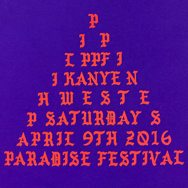 TLOP 2016 Paradise Fesitval ‘I Feel Like Pablo’ Tee In Purple