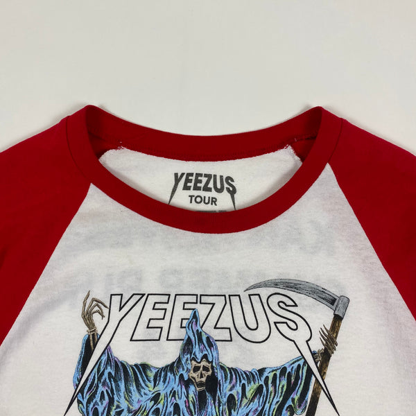 Yeezus Tour 2014 Bonnaroo Baseball Tee In White/Red